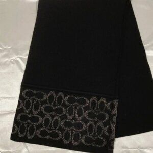 NEW Coach Wool Signature Oblong Scarf Muffler C5127 - Black